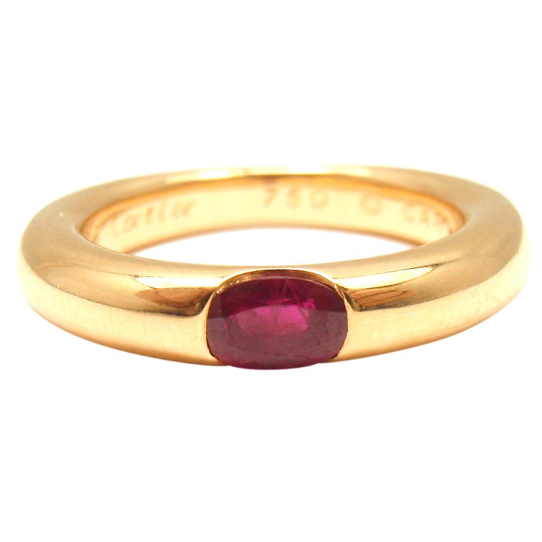 CARTIER Elipse Ruby Yellow Gold Band Ring