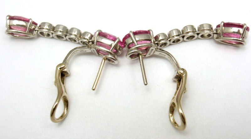 BULGARI Pink Sapphire Diamond Platinum Earrings 3