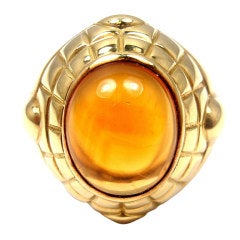 TIFFANY & CO. Large Cabochon Citrine Gold Ring