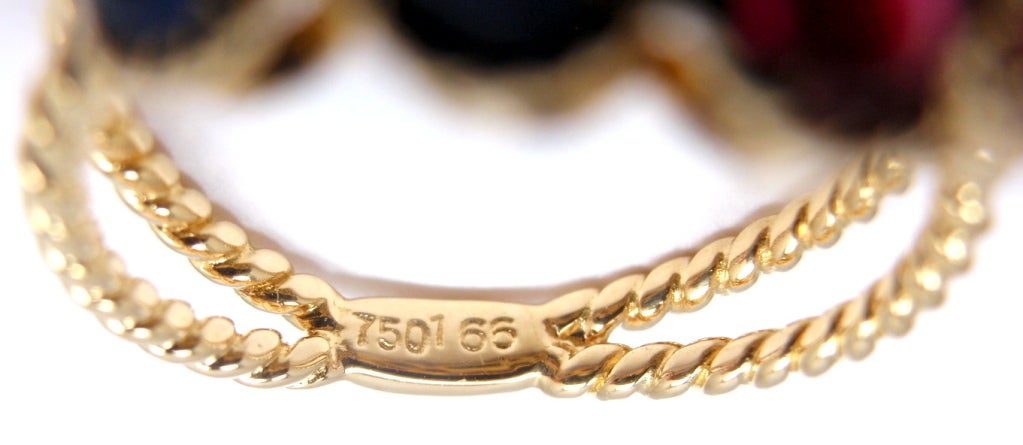 CHRISTIAN DIOR Diamant Smaragd Rubin Saphir Blume Gold Ring 5