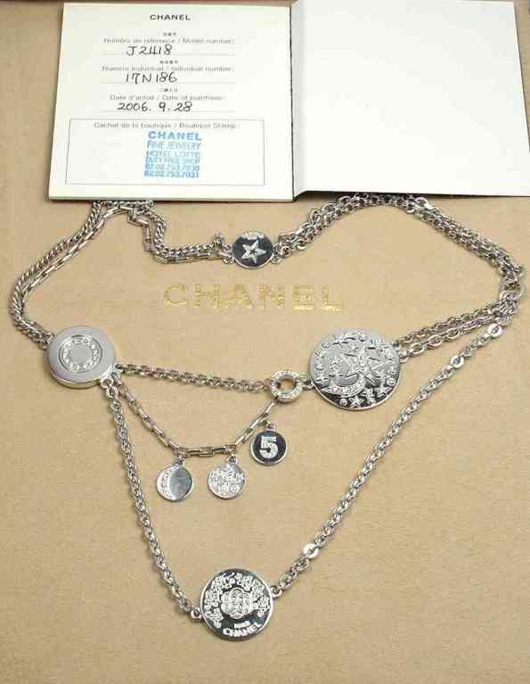 CHANEL Diamond White Gold Necklace 5