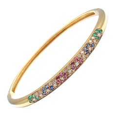 VAN CLEEF & ARPELS Diamond Ruby Sapphire Emerald Yellow Gold Bracelet