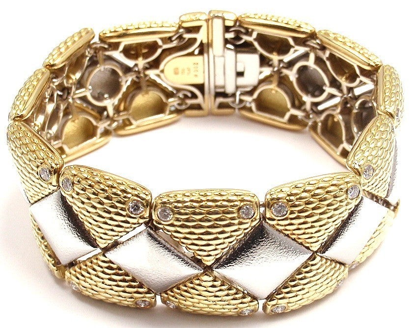 Women's Alex Sepkus Diamond Gold Platinum Link Bracelet