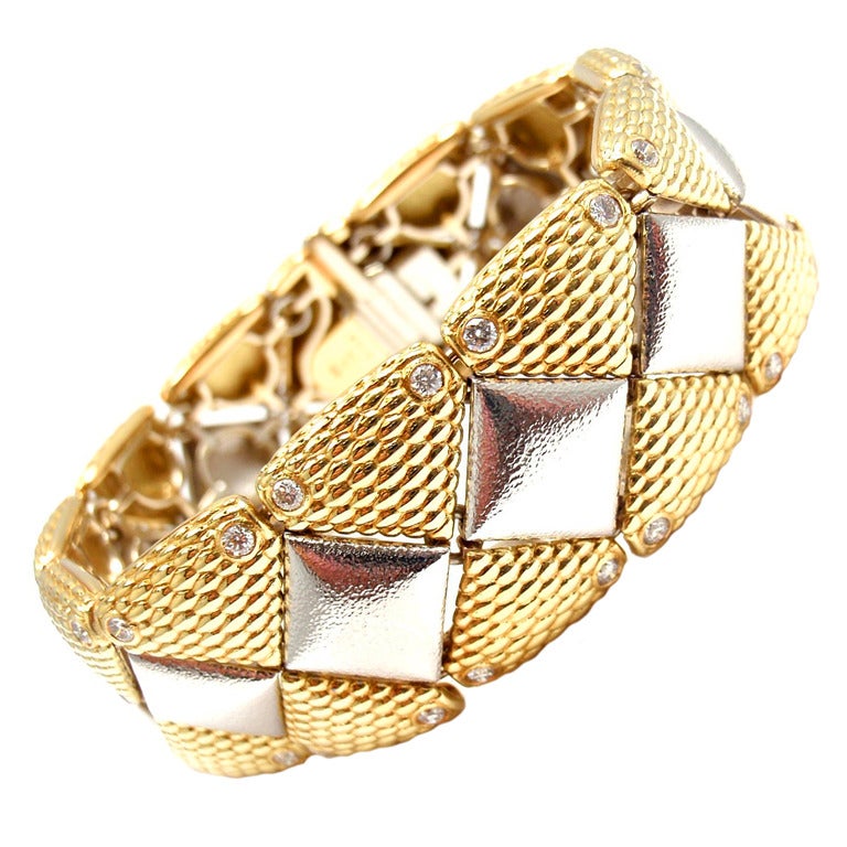 Alex Sepkus Diamond Gold Platinum Link Bracelet