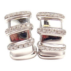 ROBERTO COIN Nabucco Diamond Huggie White Gold Earrings