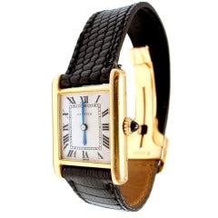 Cartier Lady's Yellow Gold Tank Wristwatch