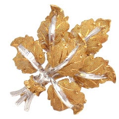 FREDERICO BUCCELLATI Leaf Yellow Gold Brooch Pin