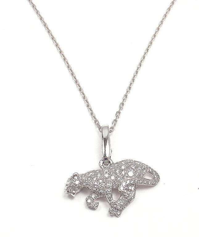 cartier panther diamond necklace