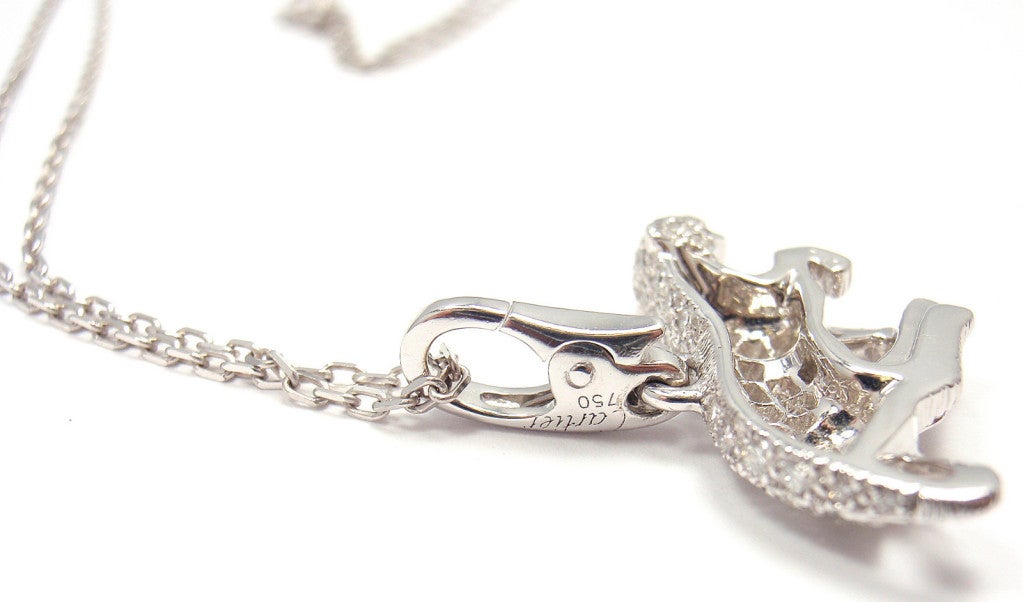 CARTIER Panther Diamond White Gold Necklace 2
