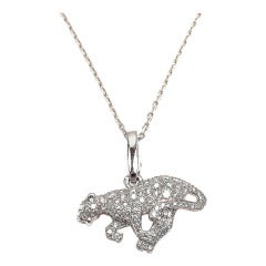 CARTIER Panther Diamond White Gold Necklace