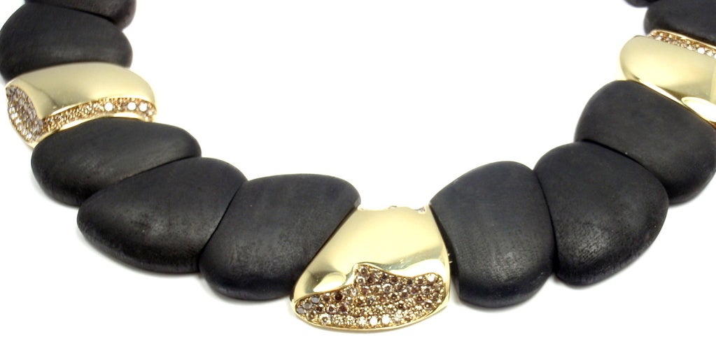 Women's ROBERTO COIN Capri Plus Diamond Ebony Wood Necklace
