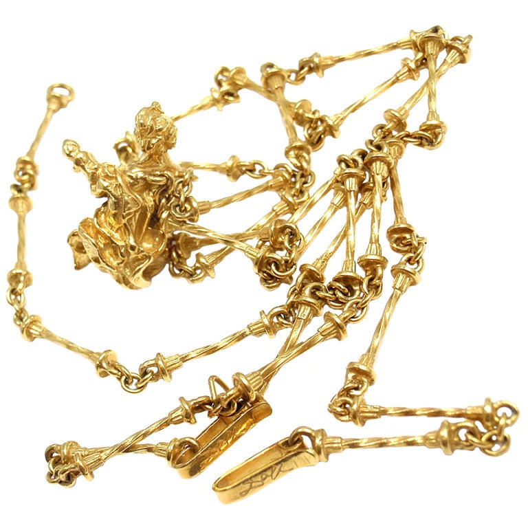 Salvador Dali "The Madonna Of Port Lligat" Yellow Gold Necklace & Bracelet
