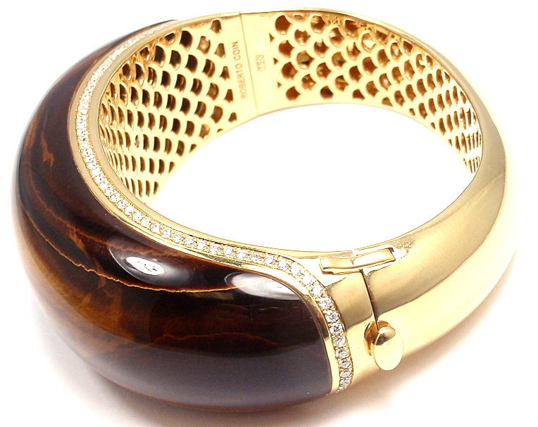 ROBERTO COIN Diamant-Armband mit Tigerauge aus Gelbgold 4