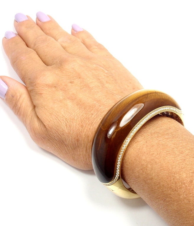 ROBERTO COIN Diamant-Armband mit Tigerauge aus Gelbgold 5