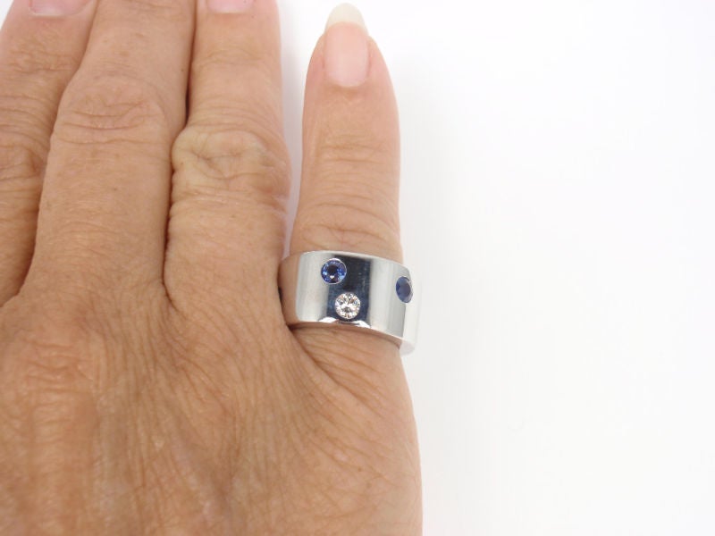 CHANEL Diamond & Sapphire White Gold Ring 1