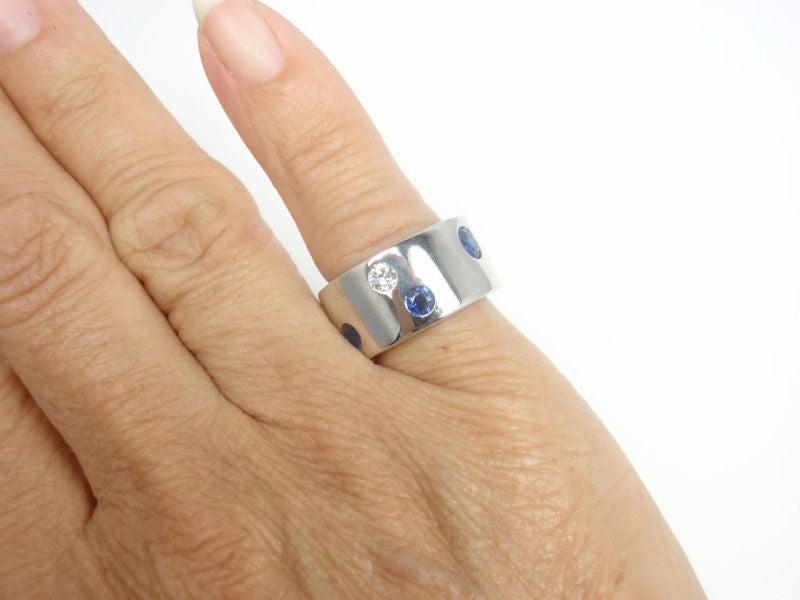 CHANEL Diamond & Sapphire White Gold Ring 3