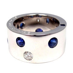 CHANEL Diamond & Sapphire White Gold Ring 10