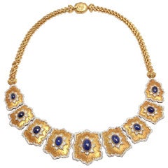 GIANMARIA BUCCELLATI Diamond & Sapphire Yellow Gold Necklace