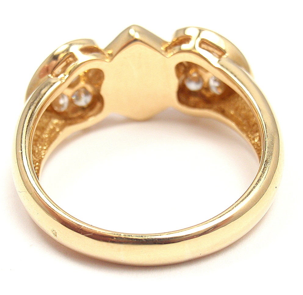 Women's CHRISTIAN DIOR Diamond Heart Coral Yellow Gold Ring