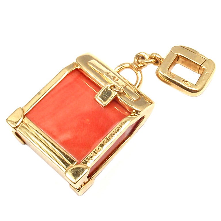 LOUIS VUITTON Coral Steamer Bag Yellow Gold Charm Pendant at 1stdibs