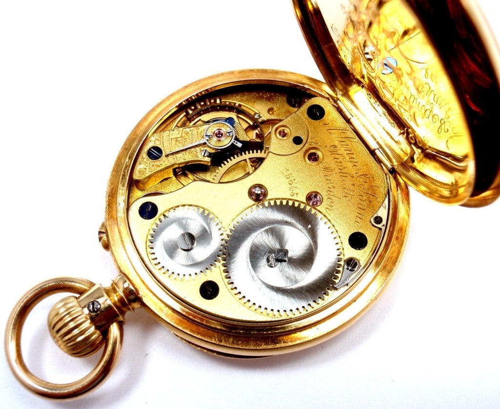 A. Lange & Sohne Yellow Gold Pocket Watch In Excellent Condition In Holland, PA