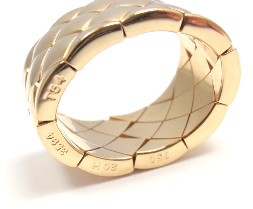 Women's CHANEL Matelasse Flexible Wide Yellow Gold Ring