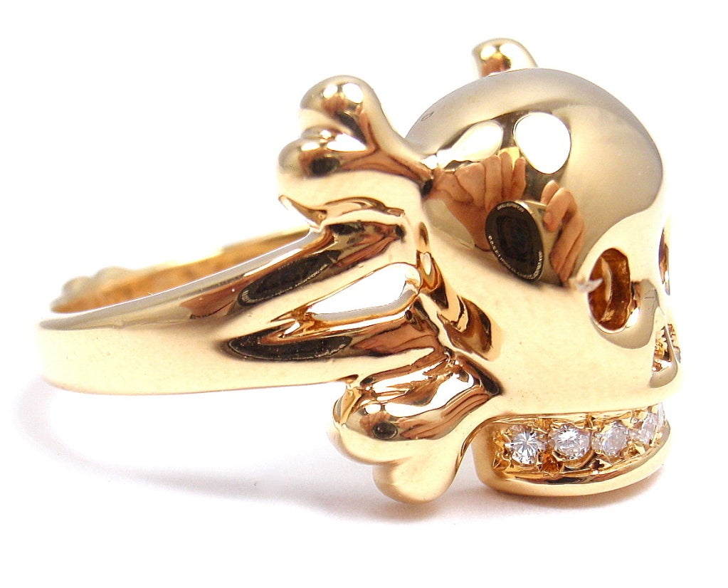 CHRISTIAN DIOR Tete de Mort Diamond Skull Yellow Ring at 1stDibs | tete ...