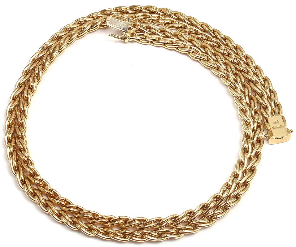 18k Yellow Gold Woven Braided Chain Necklace by Tiffany & Co. 

Details: 
Length: 16.5