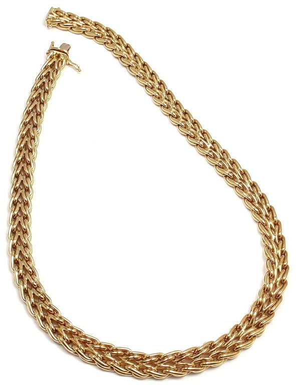 gold braided necklace