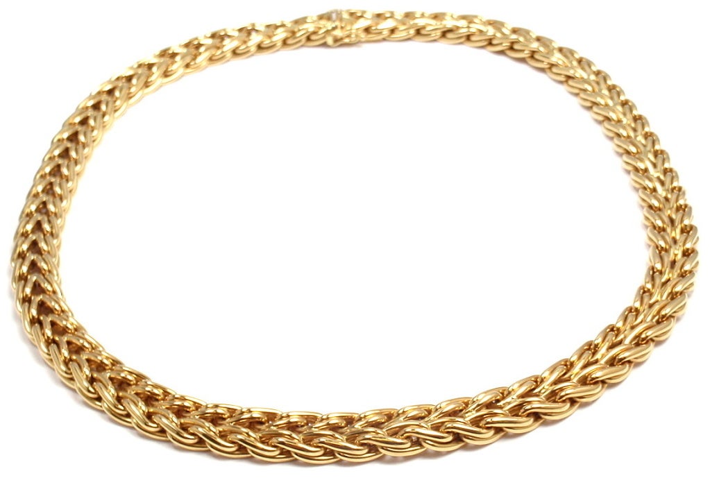 TIFFANY & CO Woven Braided Yellow Gold Necklace 1