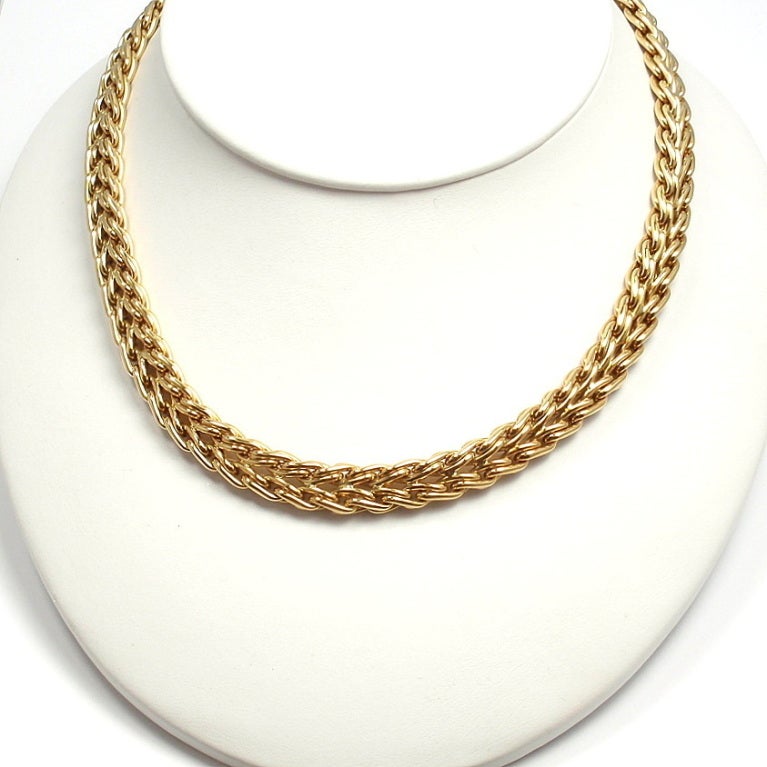 TIFFANY & CO Woven Braided Yellow Gold Necklace 2