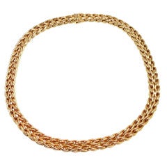TIFFANY & CO Woven Braided Yellow Gold Necklace