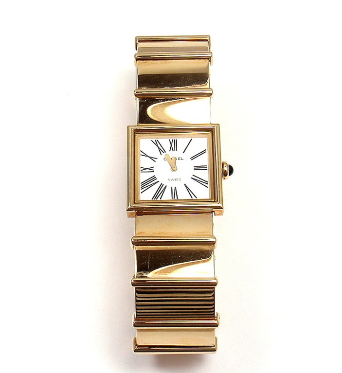 Chanel Lady's Yellow Gold Mademoiselle Quartz Bracelet Watch In New Condition In Holland, PA