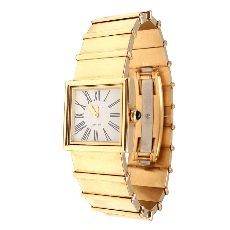Chanel Lady's Yellow Gold Mademoiselle Quartz Bracelet Watch