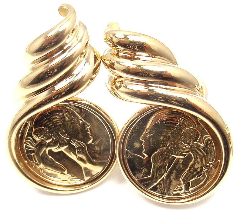 JEAN VENDOME Münze Gelbgold Halskette & Ohrringe & Ring Suite