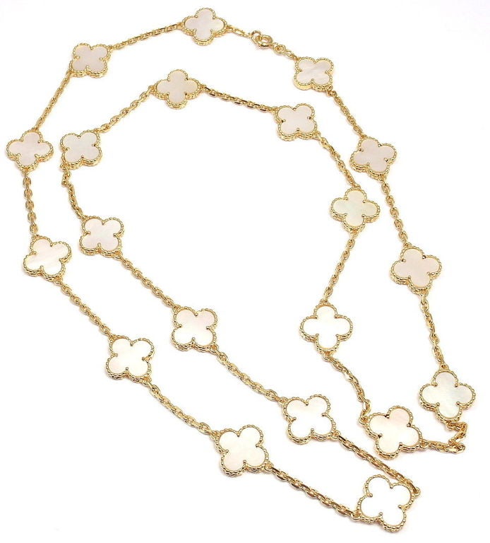 Women's VAN CLEEF & ARPELS Alhambra Mother of Pearl Yellow Gold Necklace