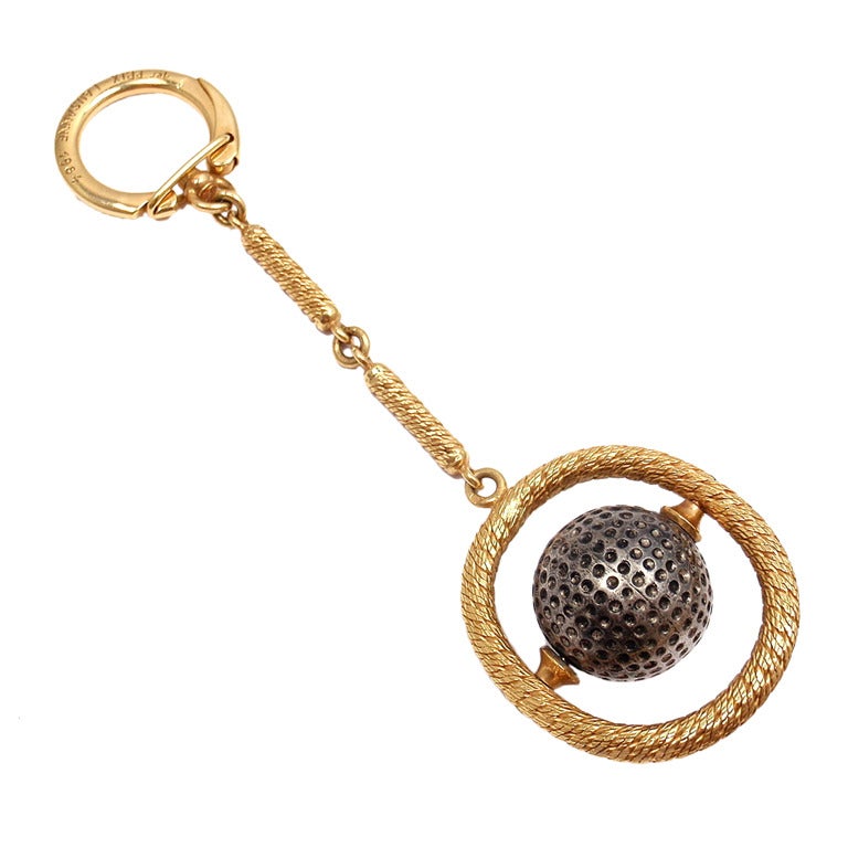 Louis Vuitton Womens Porte Sles Swing Gold Plated Fringe Key Chain