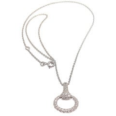 HERMES Diamond Horse-Bit White Gold Necklace