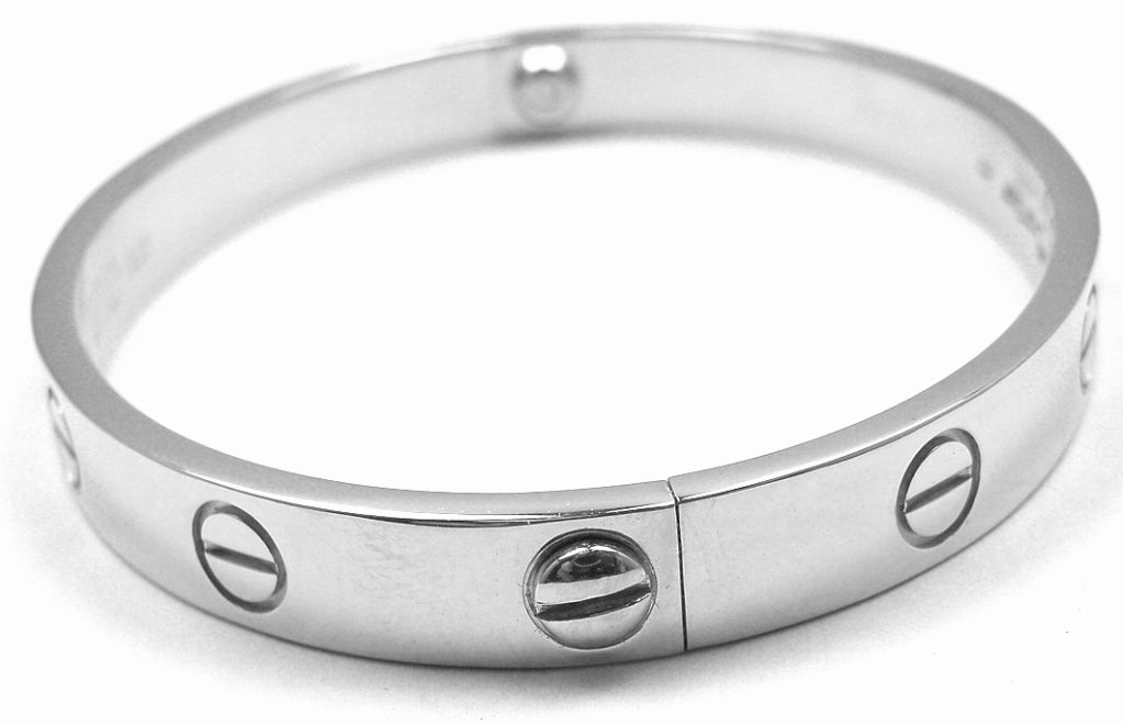 Women's CARTIER Love Size 16 White Gold Bangle