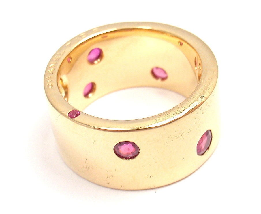 CHANEL Rubin & Gelber Saphir Gelbgoldring Damen