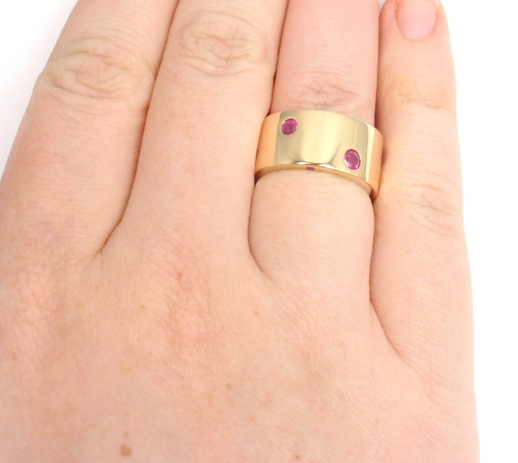 CHANEL Ruby & Yellow Sapphire Yellow Gold Ring In New Condition In Holland, PA