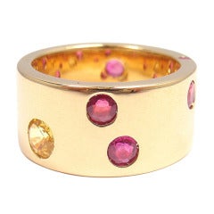 CHANEL Ruby & Yellow Sapphire Yellow Gold Ring 1