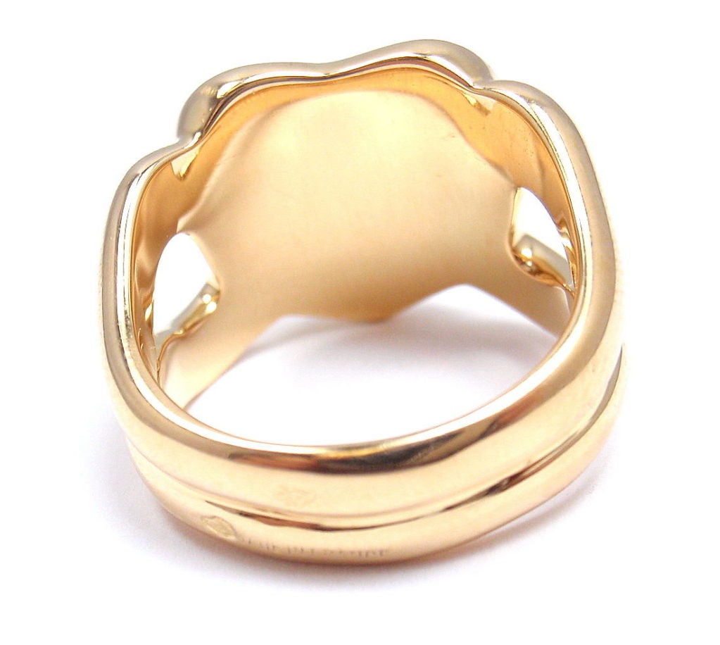 Women's HERMES Diamond Keyhole Heart Yellow Gold RIng