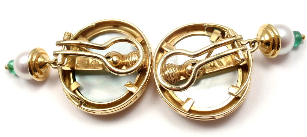 ELIZABETH LOCKE Venetian Green Glass Intaglio Pearl Earrings 4
