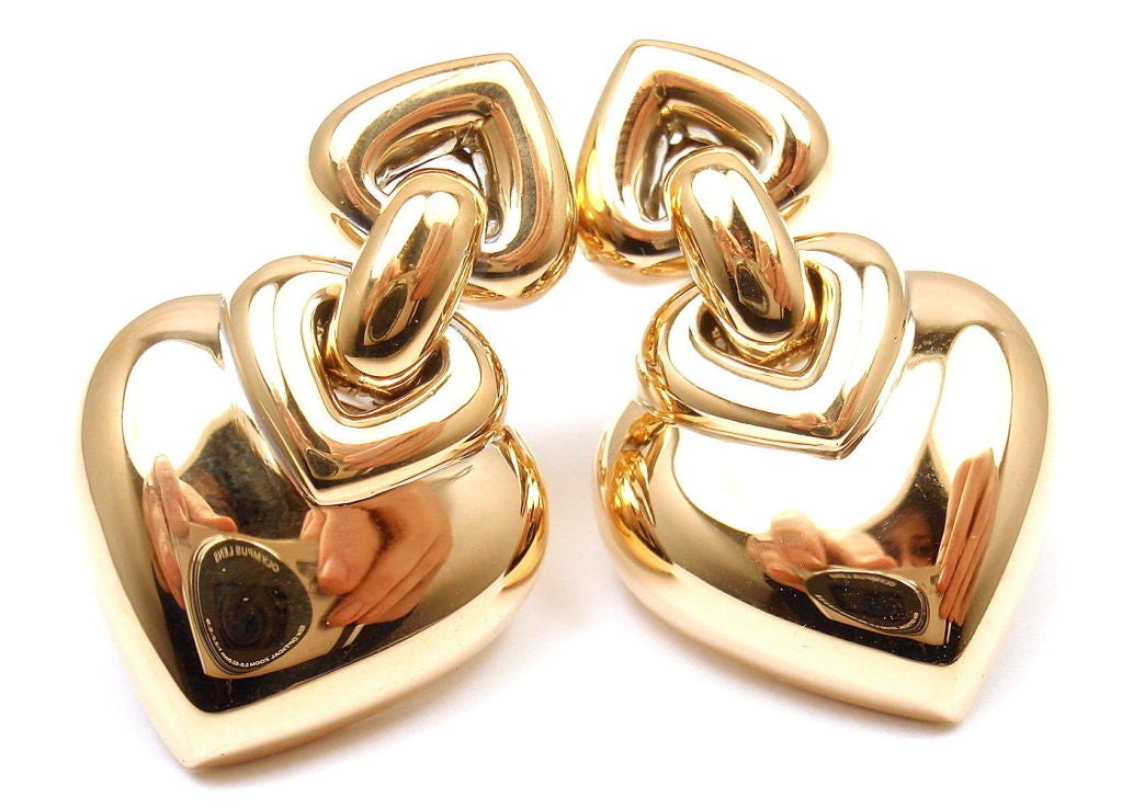 BULGARI Abbraccio Heart Yellow Gold Earrings
