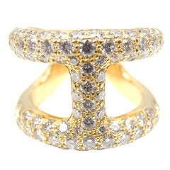 HERMES 'Osmose' Diamond Yellow Gold Ring