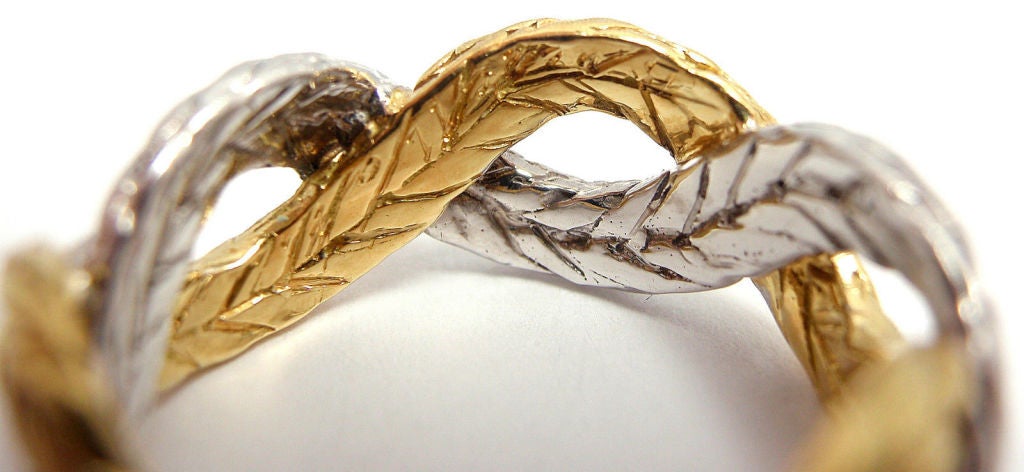 MARIO BUCCELLATI Infinity Yellow & White Gold Ring 2