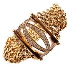 CARTIER Bracelet en or jaune à cinq rangées de diamants "Double C" Penelope