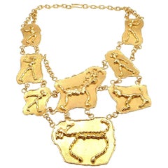 Retro Jean Mahie Heavy Gold Large Link Necklace