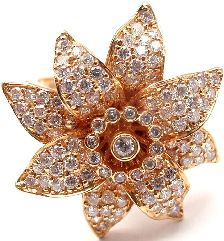 Women's SONIA B. BITTON Diamond Flower Rose Gold Ring